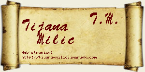 Tijana Milić vizit kartica